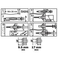 Diall Steel Hollow Wall Anchor Pack (M4 x 46 mm, 4 Pc.)