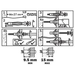 Diall Steel Hollow Wall Anchor Pack (M5 x 37 mm, 4 Pc.)