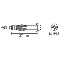 Diall Steel Hollow Wall Anchor Pack (M6 x 37 mm, 4 Pc.)