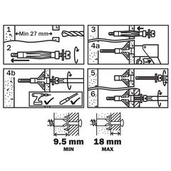 Diall Steel Hollow Wall Anchor Pack (M6 x 37 mm, 4 Pc.)