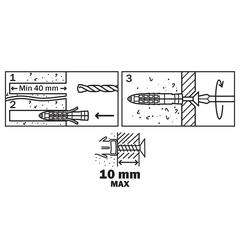 Diall Nylon & Steel Universal Wall Plug & Screw Pack (6 x 30 mm, 50 Pc.)