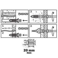 Diall Nylon & Steel Universal Wall Plug & Screw Pack (8 x 40 mm, 30 Pc.)