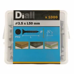 مجموعة براغي عامة فولاذ كربوني ديال (3.5 × 50 ملم، 1000 قطعة)