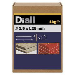 Diall Galvanised Carbon Steel Masonry Nail Pack (2.5 x 25 mm, 1 kg)