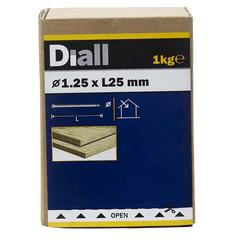 Diall Carbon Steel Lost Head Nail Pack (1.25 x 25 mm, 1 kg)