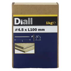 Diall Carbon Steel Round Wire Nail Pack (4.5 x 100 mm, 1 kg)