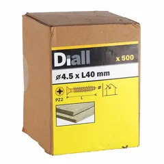 Diall Carbon Steel Wood Screw Pack (4.5 x 40 mm, 500 Pc.)