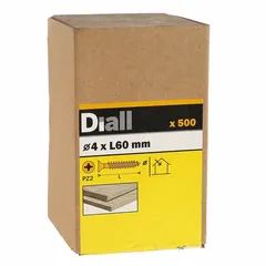 Diall Carbon Steel Wood Screw Pack (4 x 60 mm, 500 Pc.)