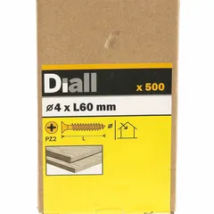 Diall Carbon Steel Wood Screw Pack (4 x 60 mm, 500 Pc.)