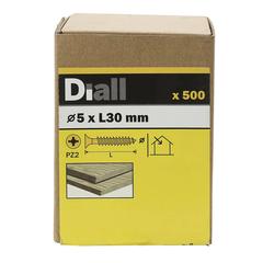 Diall Carbon Steel Wood Screw Pack (5 x 30 mm, 500 Pc.)