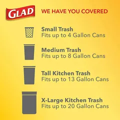 Glad Force Flex Polyethylene Resin Tall Kitchen Bag Pack (Mountain Air 34 Pc.)