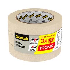 3M Scotch Basic Masking Tape Pack (2.4 x 5000 cm, 3 Pc.)