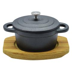 Raj Cast Iron Round Casserole W/Tray (14 cm)