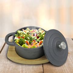 Raj Cast Iron Round Casserole W/Tray (14 cm)
