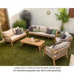 3-Seater Acacia Rope Sofa W/Cushion Diablo (72 x 210 x 67 cm)