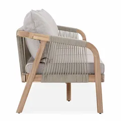 3-Seater Acacia Rope Sofa W/Cushion Diablo (72 x 210 x 67 cm)