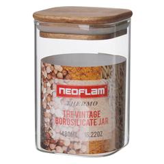 Neoflam Borosilicate Glass Square Glass Jar (480 ml)