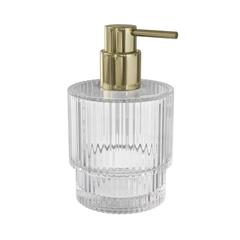 GoodHome Cavalla Glass Ribbed Effect Soap Dispenser (80 x 140 x 80 mm)