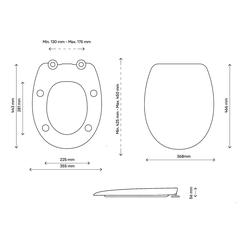 Cooke & Lewis Surano Plastic Toilet Seat (450 x 368 mm)