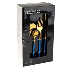 Turquoise Stainless Steel Cutlery Set (16 Pc.)