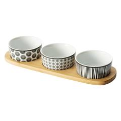 SG Bamboo Earthenware Appetizer Set (10 x 29.8 x 4.5 cm, 4 Pc.)