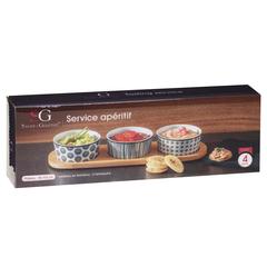 SG Bamboo Earthenware Appetizer Set (10 x 29.8 x 4.5 cm, 4 Pc.)