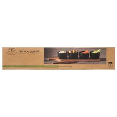 SG Bamboo Earthenware Appetizer Set (41.2 x 8 x 6 cm, 5 Pc.)