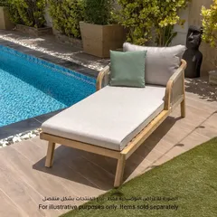 1-Seater Acacia Wood Lounger W/Cushion Diablo (81 x 165 x 67 cm)