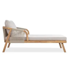 1-Seater Acacia Wood Lounger W/Cushion Diablo (81 x 165 x 67 cm)