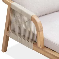 1-Seater Acacia Wood Lounger W/Cushion Diablo (81 x 165 x 67 cm)