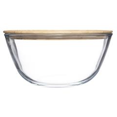 5Five Glass Salad Bowl W/Bamboo Lid (2.5 L)