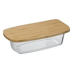 5Five Glass Dish W/Bamboo Lid (29 x 16 x 7.9 cm)