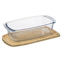 5Five Glass Dish W/Bamboo Lid (29 x 16 x 7.9 cm)