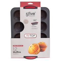 5Five 12-Cup Silicone Muffin Silitop Mould (33 x 23.5 x 3.5 cm)