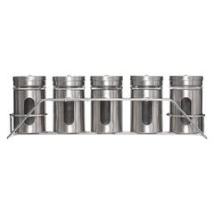 5Five Stainless Steel Spices Rack Set (28.5 x 6.3 x 9 cm, 5 Pc.)