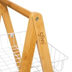 5Five Modern Bamboo 3-Level Trolley W/Wheels (54.5 x 35.5 x 88 cm)