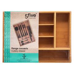 5Five Bamboo Cutlery & Knife Drawer (38 x 28 x 7 cm)