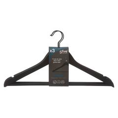 5Five Wood Rubber Hanger (44.5 x 1.5 x 23.3 cm, 3 Pc.)