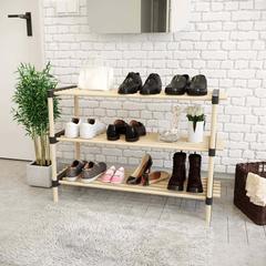 Seowood Pinewood Multi Purpose 3-Tier Modular Shelf (28 x 76 x 52 cm)