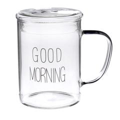 Neoflam Borosilicate Glass Double Wall Mug W/Lid (450 ml, 2 Pc.)