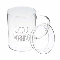 Neoflam Borosilicate Glass Double Wall Mug W/Lid (450 ml, 2 Pc.)