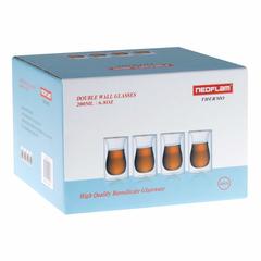 Neoflam Borosilicate Glass Double Wall Mug Set (200 ml, 4 Pc.)