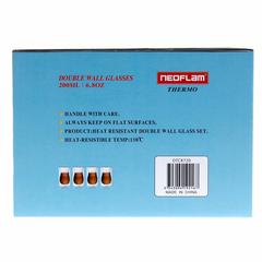 Neoflam Borosilicate Glass Double Wall Mug Set (200 ml, 4 Pc.)