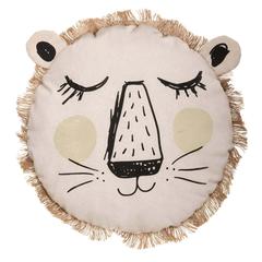 Atmosphera Polyester Lion Cushion W/ Fringes (44 x 13 cm)