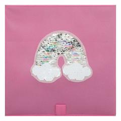 Atmosphera Polypropylene Rainbow Sequin Storage Box (29.5 x 29 x 29 cm)