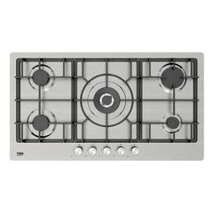 Beko 4-Burner Built In Gas Hob W/Wok, HIMW95225SXEL (12 x 97 x 58.5 cm)