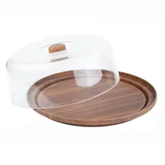 Evelin Wooden Cake Tray W/Cover