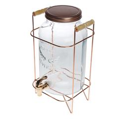 Homekraft Glass Dispenser W/ Rose Gold Stand (21 x 19.5 x 37 cm, 6 L)