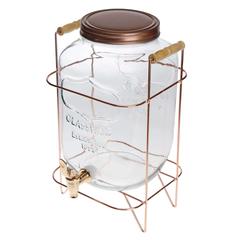 Homekraft Glass Dispenser W/ Rose Gold Stand (23 x 21.5 x 38.5 cm, 8 L)