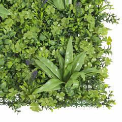 Premium PE Green Wall W/Purple Flowers (100 x 100 cm)